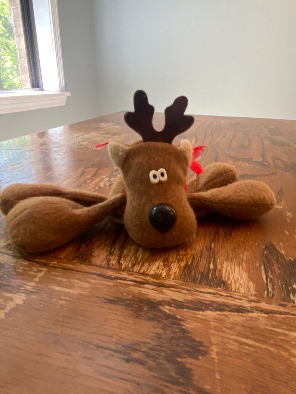 Vintage Hallmark 7" Reindeer Felt Sewn Plush Christmas Stuffed Animal Toy